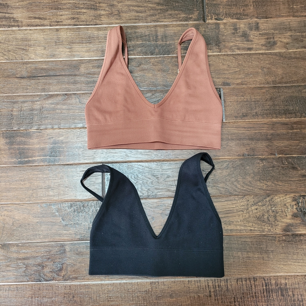 Abercrombie & Fitch Sports Bras - Black and Brown
